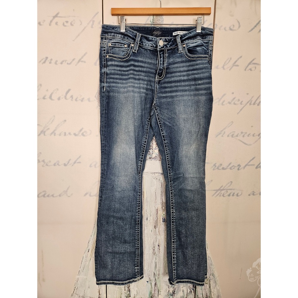 Daytrip Virgo Tailored Boot Blue Jeans Distressed Contrast Stitch 29R